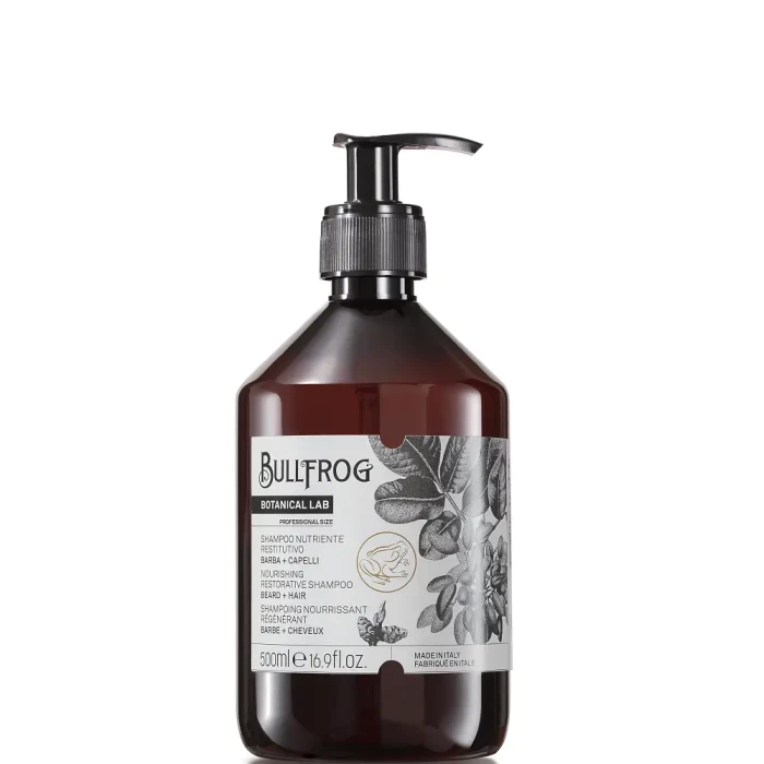vyživující šampon na vlasy a vousy bullfrog.webp