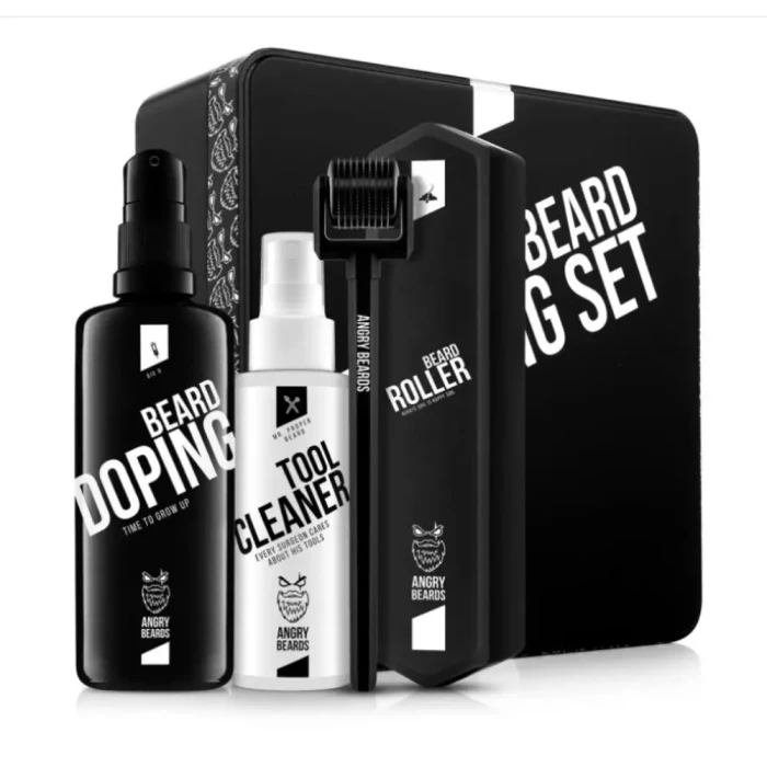 Sada pro růst vousů Roller & Doping Angry Beards